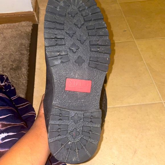 SOLO MEN'S BOOTS NAVY BLUE RAM FAUX LEATHER UPPER SIZE 12 - Picture 5 of 7